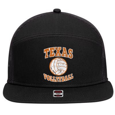 Texas Volleyball Vintage Distressed 7 Panel Mesh Trucker Snapback Hat