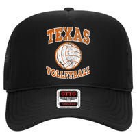 Texas Volleyball Vintage Distressed High Crown Mesh Back Trucker Hat