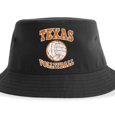 Texas Volleyball Vintage Distressed Sustainable Bucket Hat