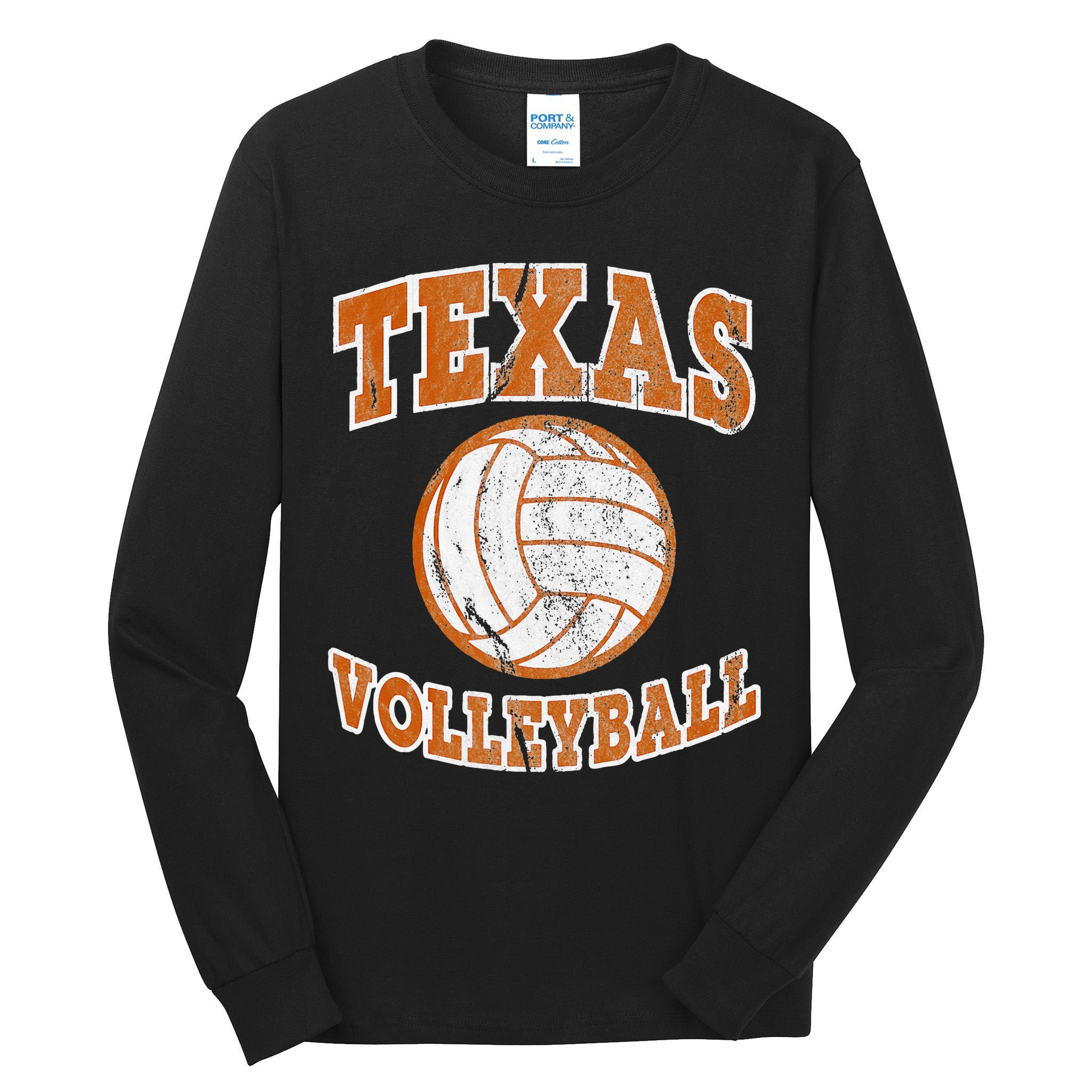 Texas Volleyball Vintage Distressed Tall Long Sleeve T-Shirt