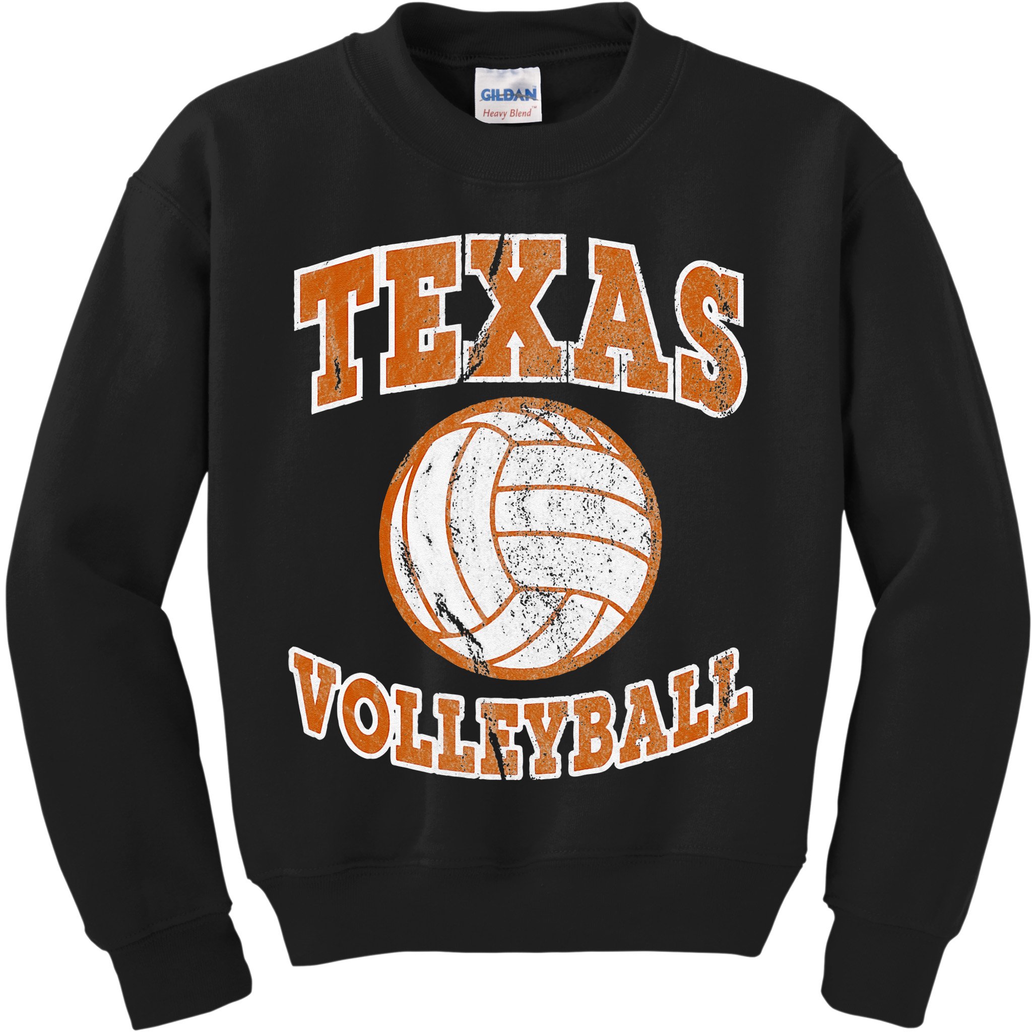 Texas Volleyball Vintage Distressed Kids Sweatshirt