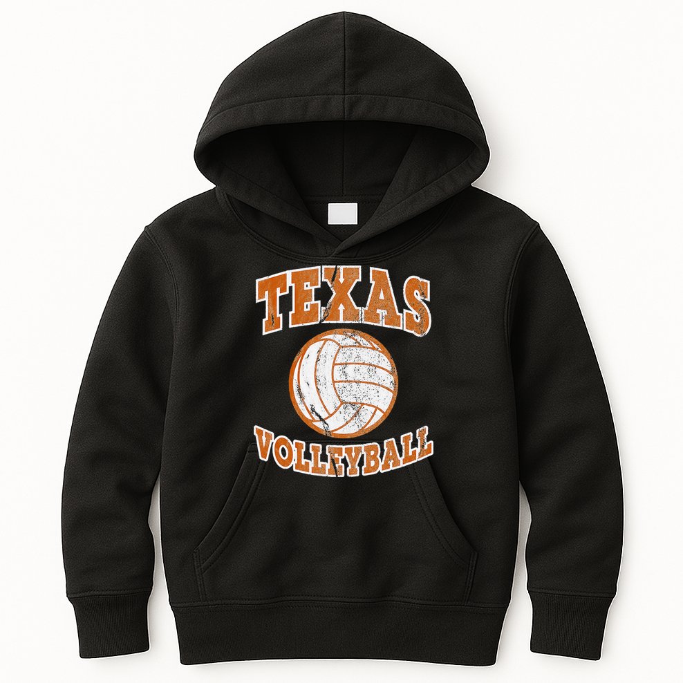 Texas Volleyball Vintage Distressed Kids Hoodie
