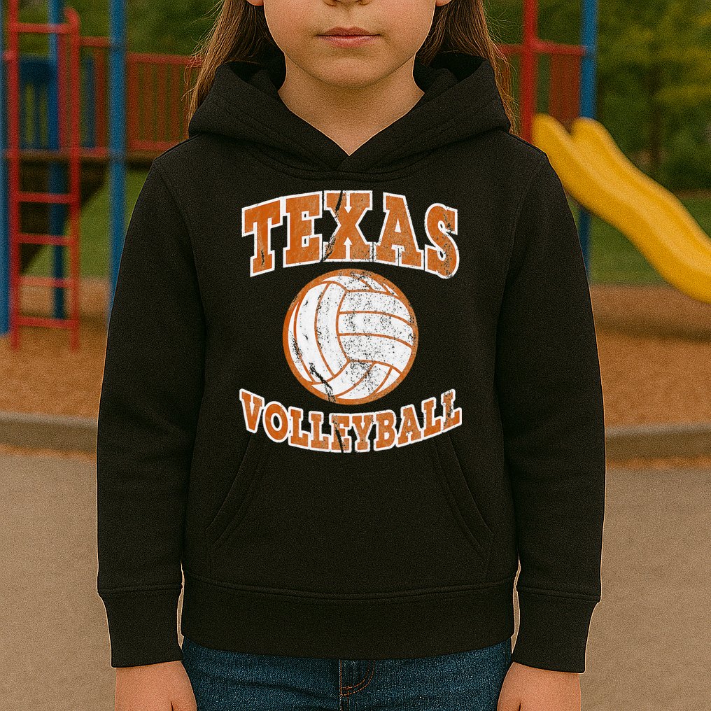 Texas Volleyball Vintage Distressed Kids Hoodie