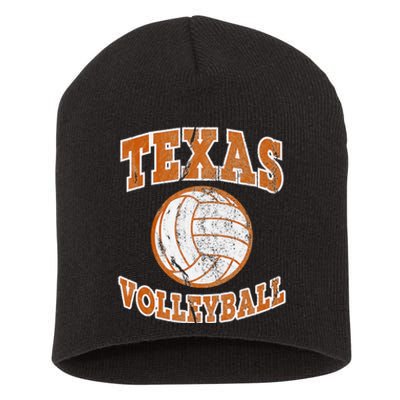 Texas Volleyball Vintage Distressed Short Acrylic Beanie