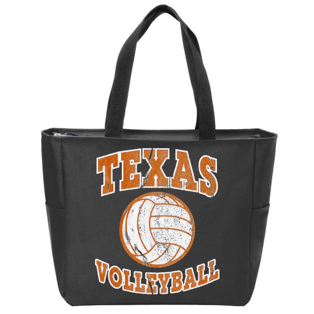 Texas Volleyball Vintage Distressed Zip Tote Bag