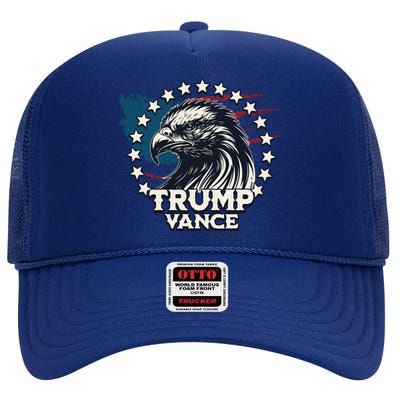 Trump Vance Victory Eagle High Crown Mesh Back Trucker Hat