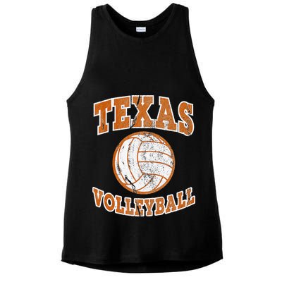 Texas Volleyball Vintage distressed  Ladies PosiCharge Tri-Blend Wicking Tank