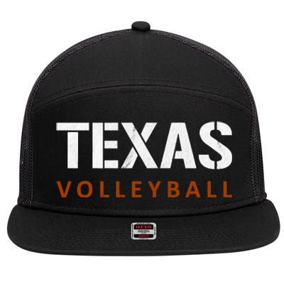 Texas Volleyball Vintage Distressed 7 Panel Mesh Trucker Snapback Hat