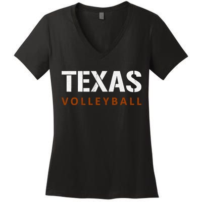 Texas Volleyball Vintage Distressed Women's V-Neck T-Shirt