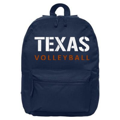 Texas Volleyball Vintage Distressed 16 in Basic Backpack