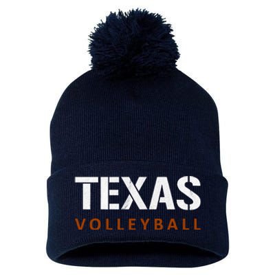 Texas Volleyball Vintage Distressed Pom Pom 12in Knit Beanie