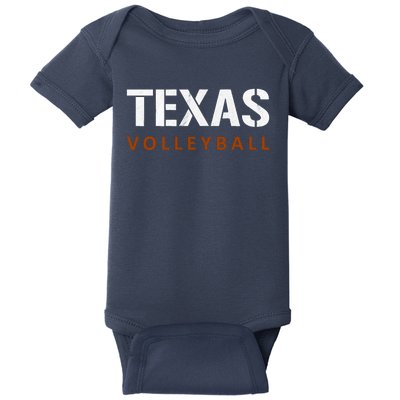 Texas Volleyball Vintage Distressed Baby Bodysuit