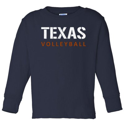 Texas Volleyball Vintage Distressed Toddler Long Sleeve Shirt