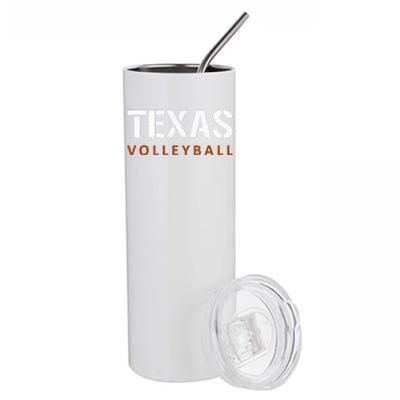 Texas Volleyball Vintage Distressed Stainless Steel Tumbler