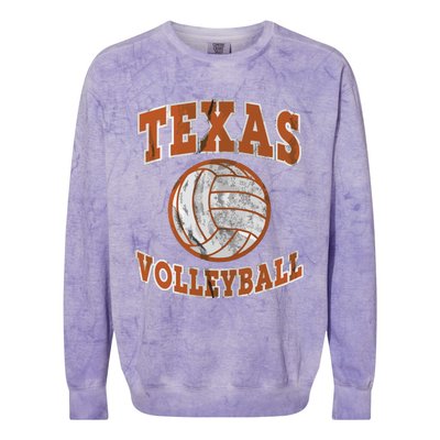 Texas Volleyball Vintage Distressed Colorblast Crewneck Sweatshirt