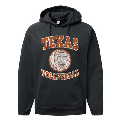 Texas Volleyball Vintage Distressed Performance Fleece Hoodie