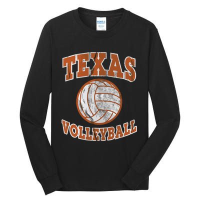 Texas Volleyball Vintage Distressed Tall Long Sleeve T-Shirt