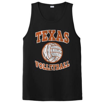 Texas Volleyball Vintage Distressed PosiCharge Competitor Tank