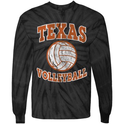 Texas Volleyball Vintage Distressed Tie-Dye Long Sleeve Shirt