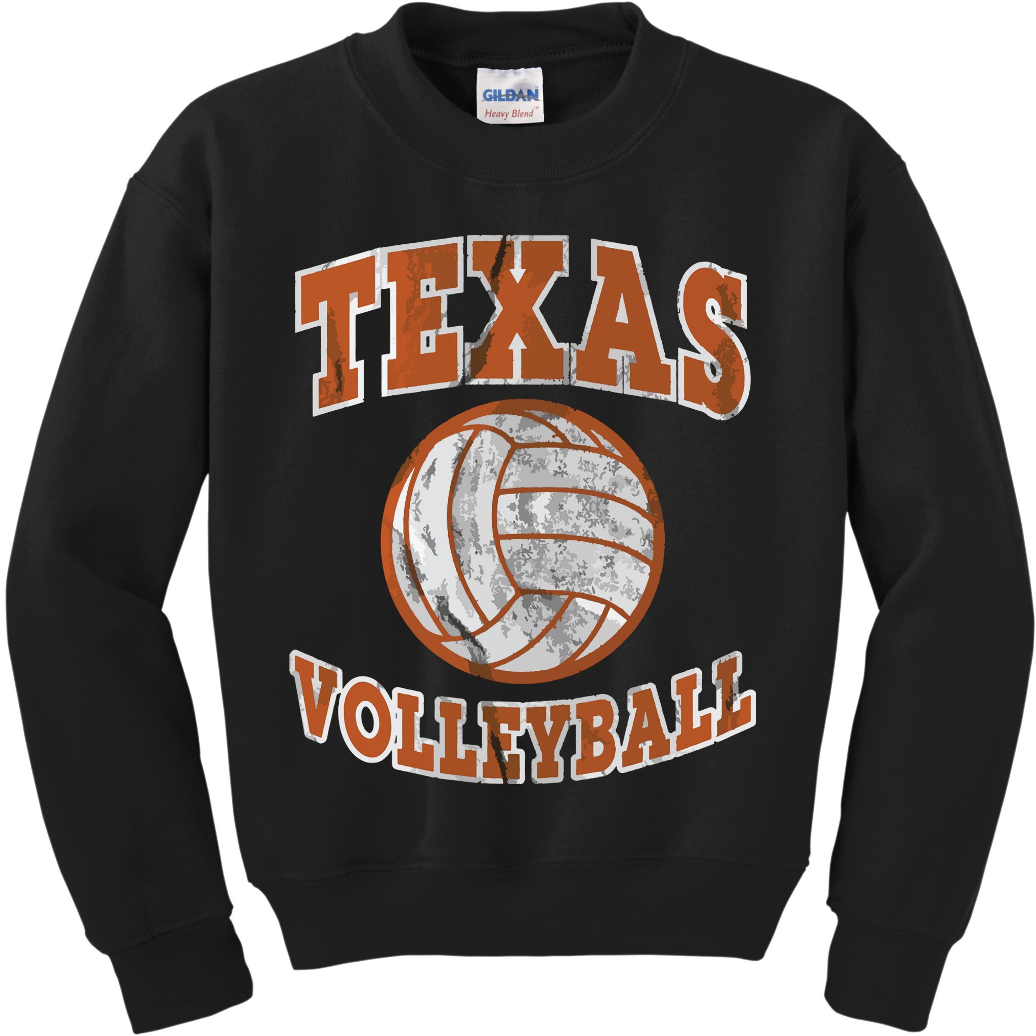 Texas Volleyball Vintage Distressed Kids Sweatshirt