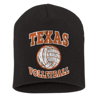 Texas Volleyball Vintage Distressed Short Acrylic Beanie