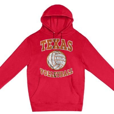 Texas Volleyball Vintage Distressed Premium Pullover Hoodie