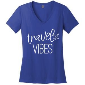 Travel Vibes Vacay Mode Wanderlust Meaningful Gift Women's V-Neck T-Shirt