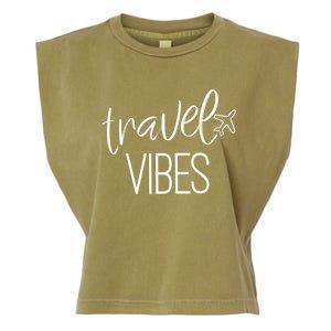 Travel Vibes Vacay Mode Wanderlust Meaningful Gift Garment-Dyed Women's Muscle Tee