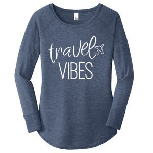 Travel Vibes Vacay Mode Wanderlust Meaningful Gift Women's Perfect Tri Tunic Long Sleeve Shirt