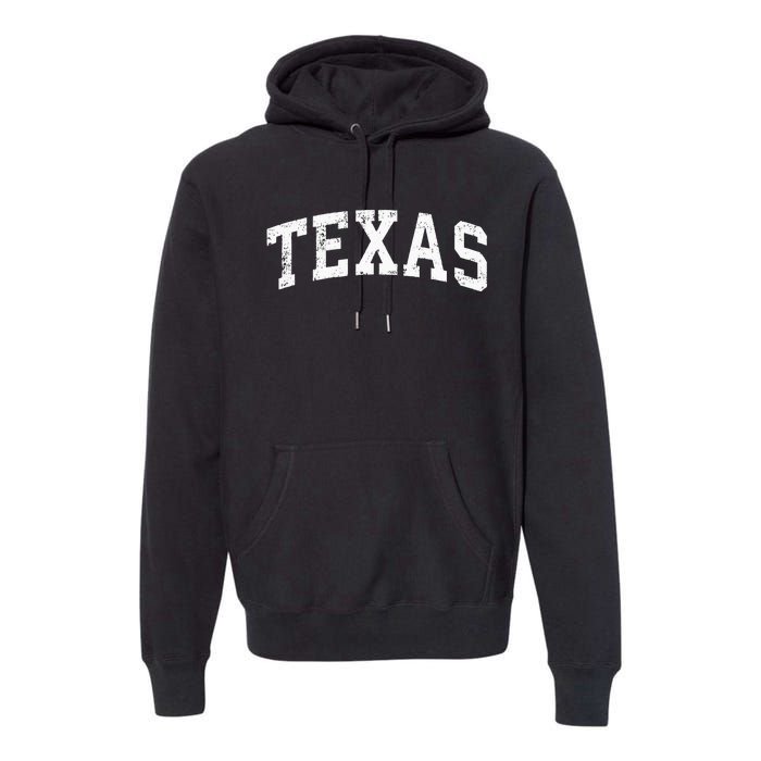 Texas Vintage Varsity Sports Text Premium Hoodie