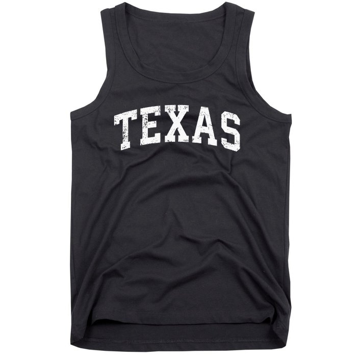 Texas Vintage Varsity Sports Text Tank Top