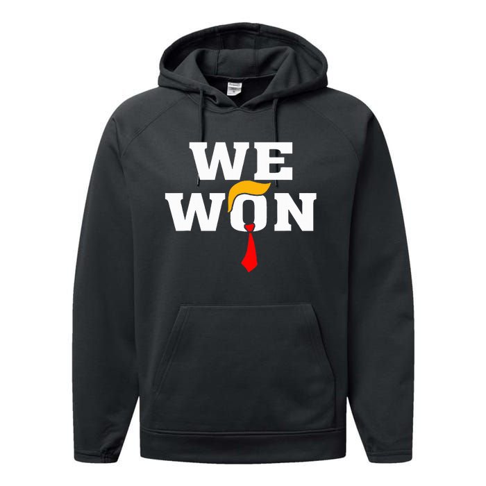 Trump Vance We Won Win Inauguration Day 2025 47th President Performance Fleece Hoodie