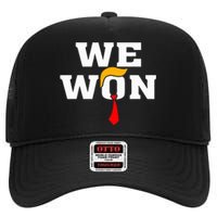 Trump Vance We Won Win Inauguration Day 2025 47th President High Crown Mesh Back Trucker Hat