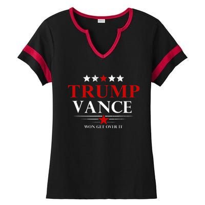 Trump Vance Won Get Over It President Inauguration Day 2025 Ladies Halftime Notch Neck Tee