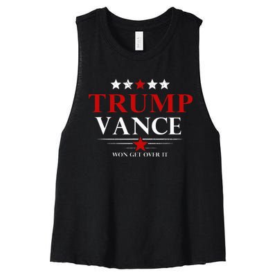 Trump Vance Won Get Over It President Inauguration Day 2025 Women's Racerback Cropped Tank