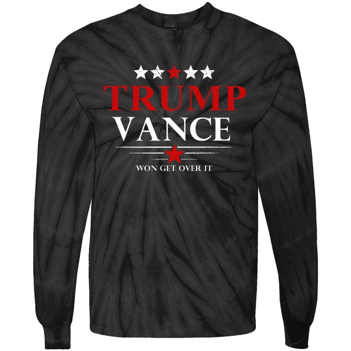 Trump Vance Won Get Over It President Inauguration Day 2025 Tie-Dye Long Sleeve Shirt