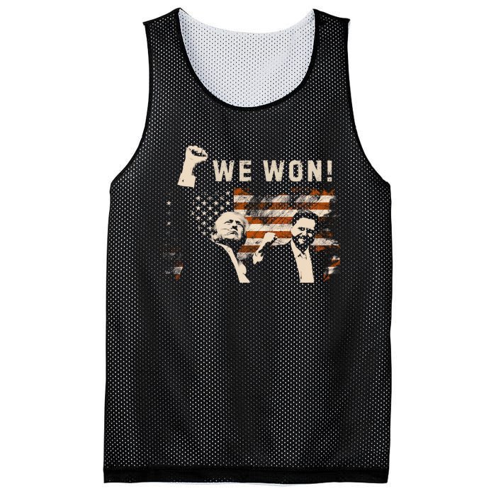 Trump Vance We Won Win Inauguration Day 2025 47th President Mesh Reversible Basketball Jersey Tank