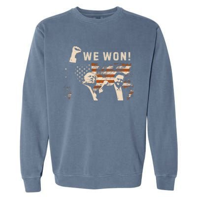 Trump Vance We Won Win Inauguration Day 2025 47th President Garment-Dyed Sweatshirt