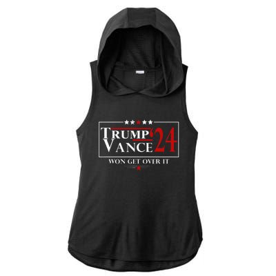 Trump Vance Won Get Over It President Inauguration Day 2025 Ladies PosiCharge Tri-Blend Wicking Draft Hoodie Tank