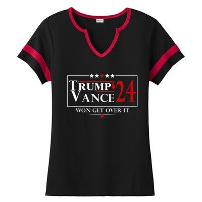 Trump Vance Won Get Over It President Inauguration Day 2025 Ladies Halftime Notch Neck Tee