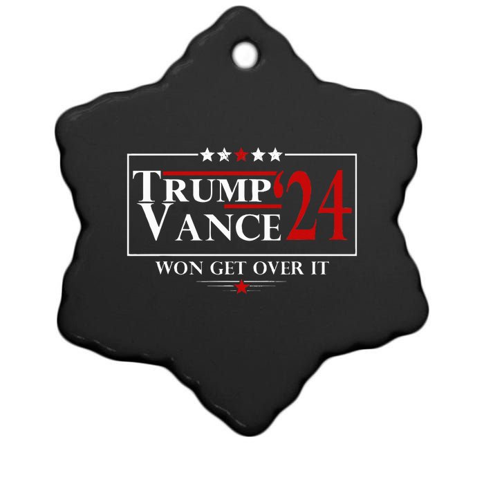 Trump Vance Won Get Over It President Inauguration Day 2025 Ceramic Star Ornament