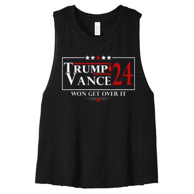 Trump Vance Won Get Over It President Inauguration Day 2025 Women's Racerback Cropped Tank