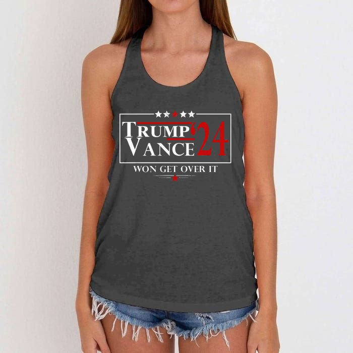 Trump Vance Won Get Over It President Inauguration Day 2025 Women's Knotted Racerback Tank