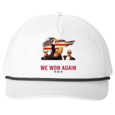 Trump Vance We Won Win Inauguration Day 2025 47th President Snapback Five-Panel Rope Hat