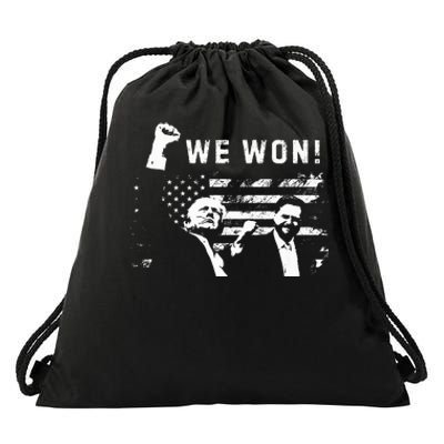 Trump Vance We Won Win Inauguration Day 2025 47th President Premium Drawstring Bag