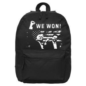 Trump Vance We Won Win Inauguration Day 2025 47th President Premium 16 in Basic Backpack