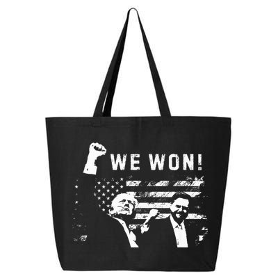 Trump Vance We Won Win Inauguration Day 2025 47th President Premium 25L Jumbo Tote