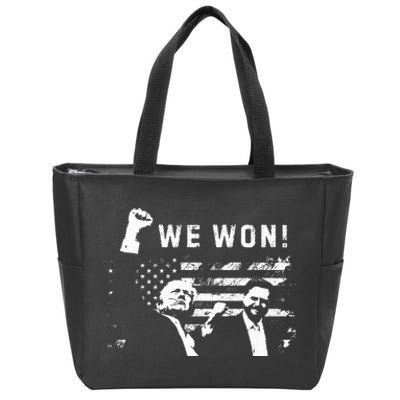 Trump Vance We Won Win Inauguration Day 2025 47th President Premium Zip Tote Bag