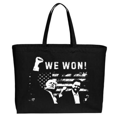 Trump Vance We Won Win Inauguration Day 2025 47th President Premium Cotton Canvas Jumbo Tote