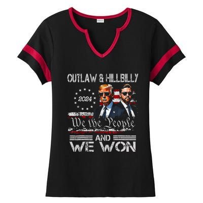 Trump Vance We Won Win Inauguration Day 2025 47th President Ladies Halftime Notch Neck Tee